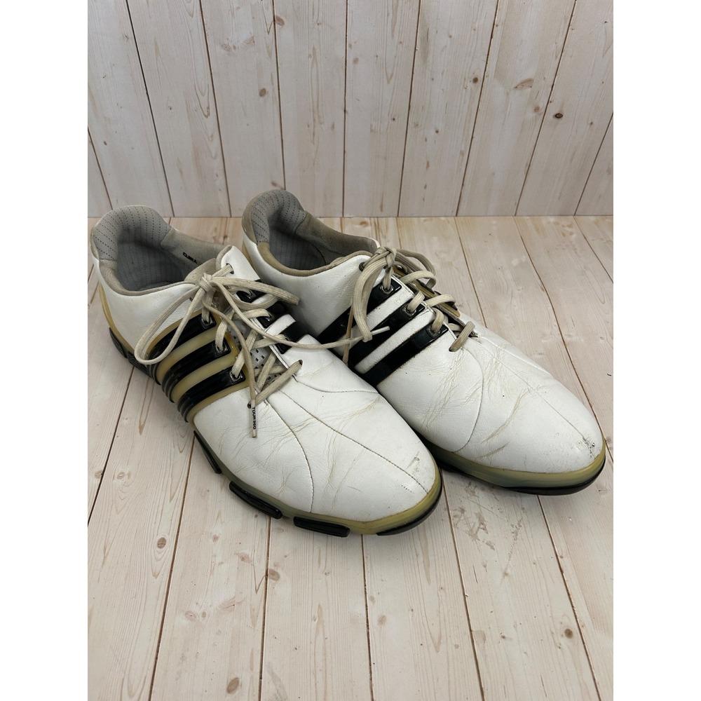 Adidas Tour 360 4.0 Thintech Leather Golf Shoes White/Black Men's Size 11.5 - Picture 7 of 10